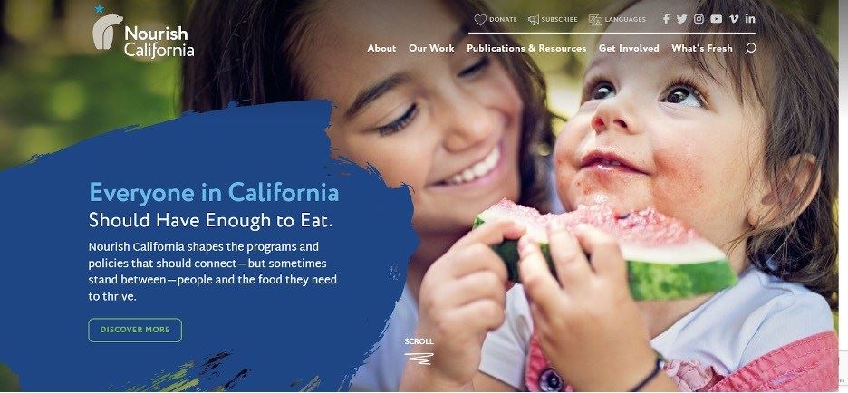 image of girl and toddler with watermelon and explanatory text from Nourish CA website 